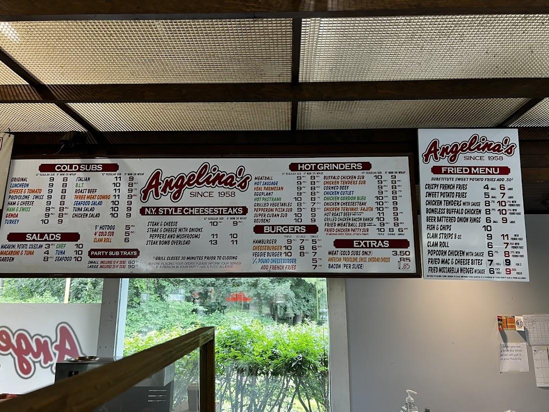 Angelina's Submarine Shops Menu